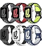 Keponew Compatible with iWatch Bands, with Apple Watch Band 44mm 49mm 42mm 41mm 40mm 38mm Ultra SE Series 8 7 6 5 4 3 2 1, Sport Breathable Soft Silicone Straps for apple watch series 8 bands 45 mm