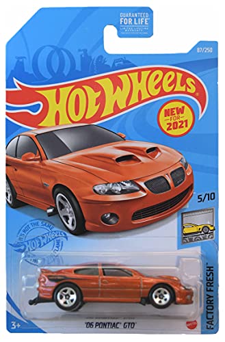 Hot Wheels 06 Pontiac GTO escala 1:64 color naranja quemado miniatura 1