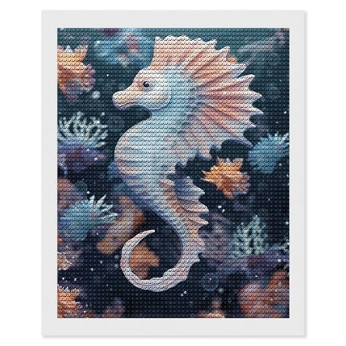 Peinture diamant 5D adulte hippocampe kit broderie canevas strass mer