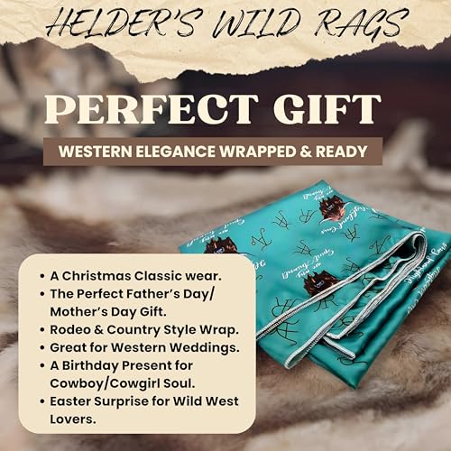 Wild Rag Silk Scarf 36'', Western Cowboy Bandana Square Silky Wild Rags,Turquoise High Lander Cow & Cattle Brands Tribal Scarves for Men & Women4