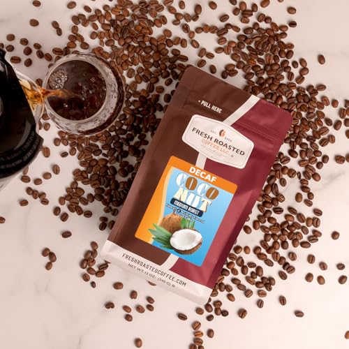 Image of Fresh Roasted Coffee, Decaf Coconut Flavored Drip Ground Coffee, Medium Roast, Kosher, 12 oz