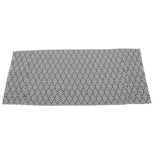 HONITANO Funda para Lavadora de Algodón y Lino 55x130 Cm, Cubierta Antidesgaste Azul Oscuro Diseño Escamas, Protector para Lavadora y Frigorífico, Tapa Resistente para Cocina