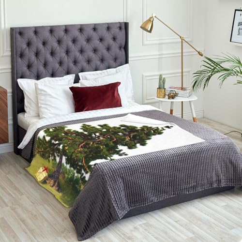 Couverture flanelle anti-peluche sapin Garlad pour canapé sans boules - 6