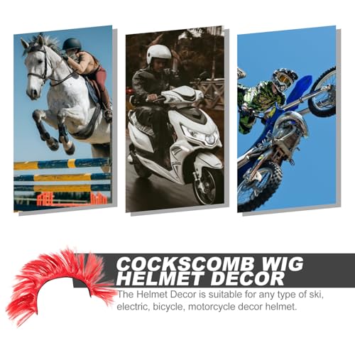 Cresta Roja Casco Motocicleta Accesorio Duradero Bicicleta y Esquí 3