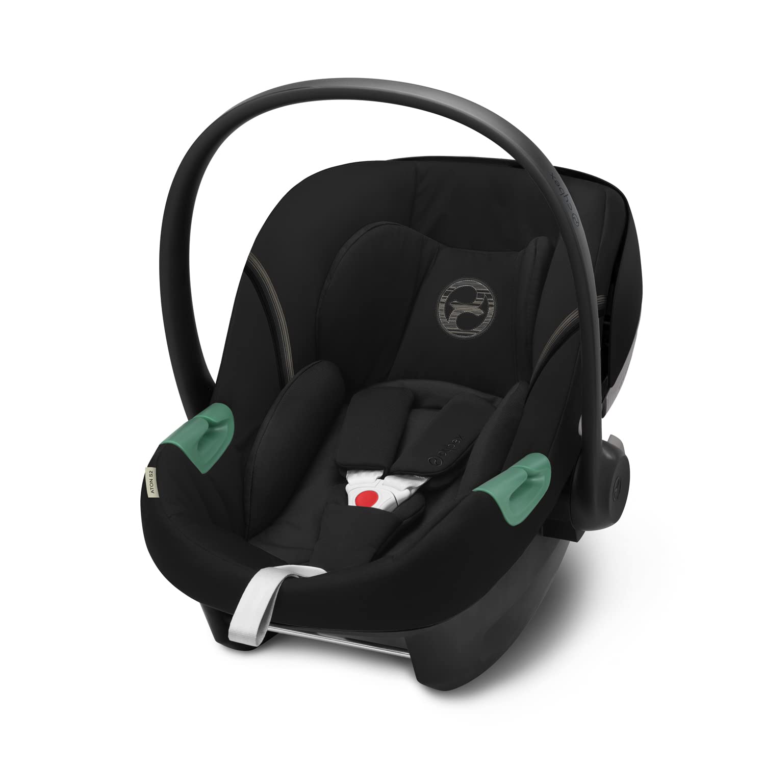 CYBEX Gold Seggiolino Auto Aton S2 i-Size, Dalla Nascita a circa 24 Mesi, Max. 13 kg, Con Riduttore per Neonato, Compatibile con SensorSafe, Moon Black