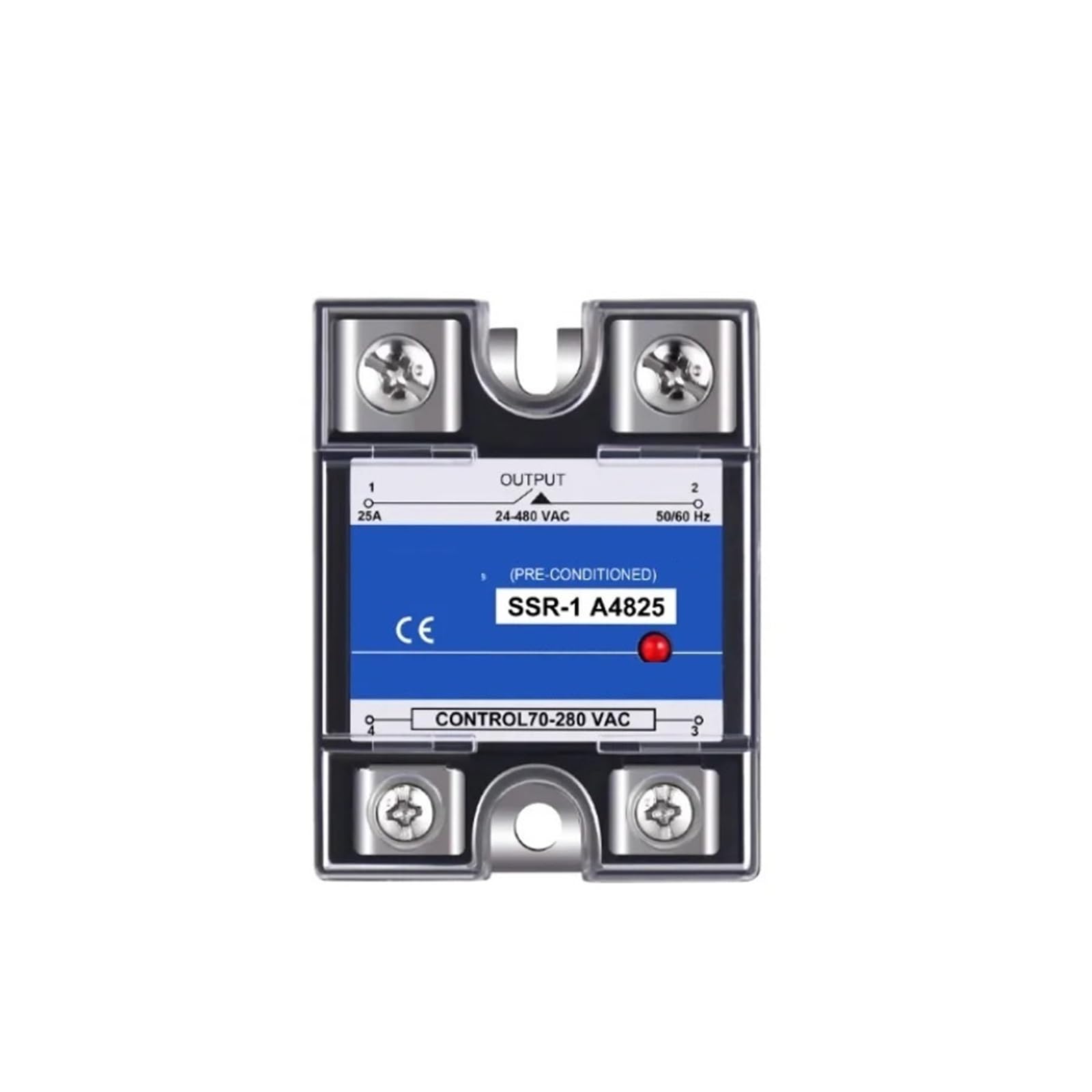 Mały solidny przekaźnik 24 V SSR-25A-100 DA DC AC 220 V - 40 A 60 A 80 A 100 A 1 szt. (25 A, DC sterowany AC)