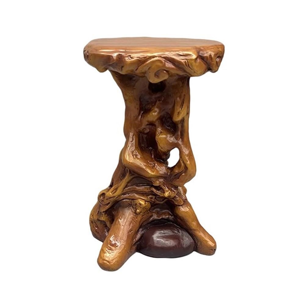 Kx9Lb8d Bonsai Base New Chinese Style Imitation Root Carving Plant Stand, Indoor Household for Resinous Display Base Plant Stand