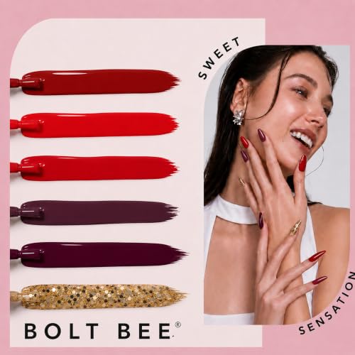 Image of Bolt Bee Gel Polish Kit - 6 Colors Sakura White Nude Gel Nail Polish Set | Spring Pastel Soak Off UV LED Gel Polish for Nail Art | Long Lasting Salon Finish Manicure Kit for Home Use (20ml Each)