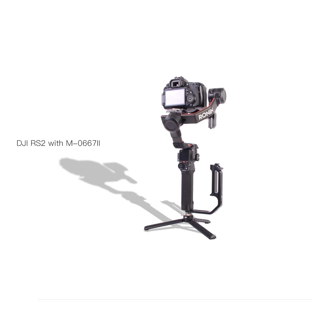 DF DIGITALFOTO Gimbal Accessori Maniglia Grip New L Staffa per Monitor di Montaggio con Bean Grip, Compatibile con DJI RS5/RS4/RS3/RS2/RONIN S & S2 & SC2 ZHIYUN Gru 2 & 2S/MOZA Air2/Feiyu