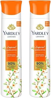 Yardley Sandalwood Body Spray for Women, 150ml (Pack of 2)