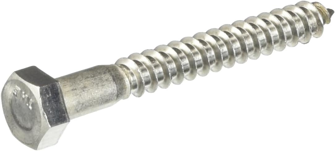Hillman 832038 5/16 x 2-1/2-Inch Stainless Steel Hex Lag Screws, 25-Pack, 2.5 inches, No Color