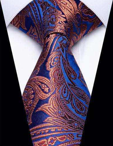 Image of YourTies Paisley Men's Necktie Woven Silk Floral Ties for Men Designer Formal Business Party Wedding