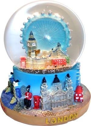 Snow Globes Large Composite, Detailing London Eye and Skyline - London Collectable Souvenir