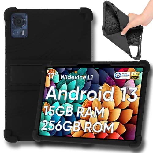 【E-COAST】DOOGEE T30 Pro/DOOGEE T30 Ultraケース タブレット 11インチ Android 13 2023年用のケース スタンド可能 耐衝撃 保護カバー 落下防止 防汚 防塵 防振 カバー 超薄型 軽量TPUケース (ブラック)