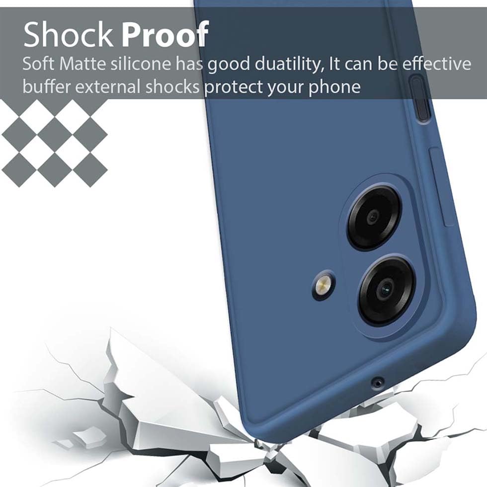 Image of Fashionury Liquid Silicon Back Cover for Samsung Galaxy M17e 5G / F70e 5G / M07 / F07 / A07 / A07 5G | Camera Protection | Inner Velvet Fabric | Anti-Fingerprint | Ultra Slim Case (Blue)
