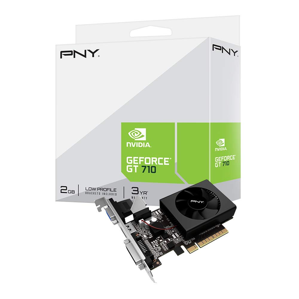 PNY NVIDIA GeForce GT 710 2GB DDR3 VGA/DVI/HDMI Low Profile PCI-Express Video Card (Renewed)
