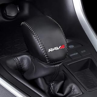 Kayafar トヨタ RAV4 50系 専用 シフトノブカバー シフトグリップカバー NEW RAV4 カスタム 内装 パーツ ドレスアップ RAV4 エンブレム ガーニッシュ パーツ 爪キズ防止2019年～50系 5代目 対応((ブラック+黒い糸)