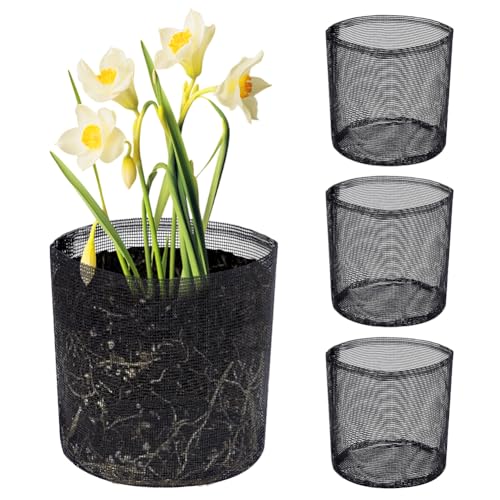 PH PandaHall 4pcs Sacs de Plantation Aquatique 17.5x18.5cm Pot de Fleurs en Maille Respirante pour Bassin de Jardin Panier de Culture pour Plantes Aquatiques
