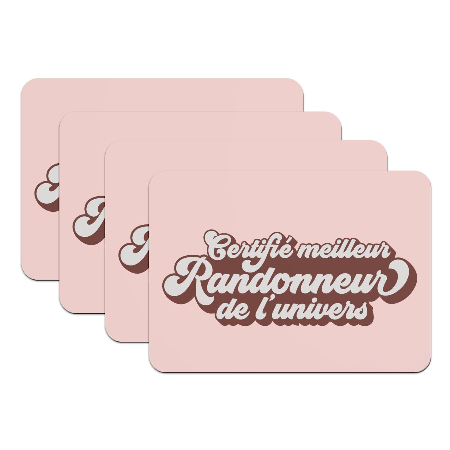Sets de table rose en caoutchouc grand format rando camping tapis de table