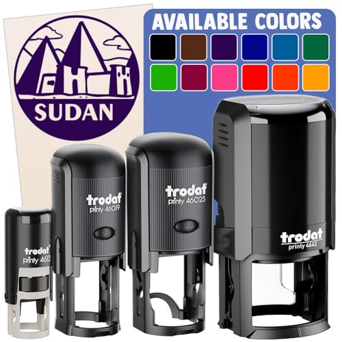 Sudan Nubian Pyramids Country Destination Travel Landmark Self-Inking Rubber Stamp for Stamping Ink Stamper Crafting Planners - 3/4 Inch Small - Black Ink