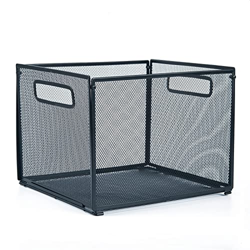 Settfrfe Letter-Size Hanging File Folder Organizer,Mesh Metal File Folder Box,Sundries Or Toys Storage Box,Black #TOP6