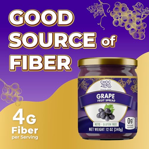 image for ChocZero Keto Grape Jam, No Added Sugar Fruit Spread Preserves, Concor