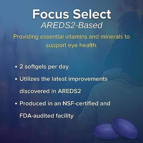 Image of Focus Select AREDS2-Based Eye Vitamin Supplement with Low-Zinc, 120 Count | Lutein and zeaxanthin vision supplement for macular support, doctor-developed, safe for smokers, made in USA, 60-day supply