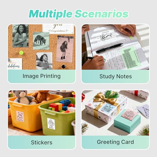 TYPONOS Portabel Sticker Maker with 3 Rolls Paper, Green, 1 Pack