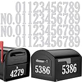 Reflective White 4 Sets Mailbox Numbers Sticker Decal Die Cut Rustic Style 3" Self Adhesive Premium