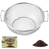 Zourglow Setaccio da Giardino, Acciaio Inox Setaccio da Giardino Dotato Metallo Setaccio per Terriccio, Pellet, Compost, Sementi, Sabbia (Circolare - Ø 1 mm)