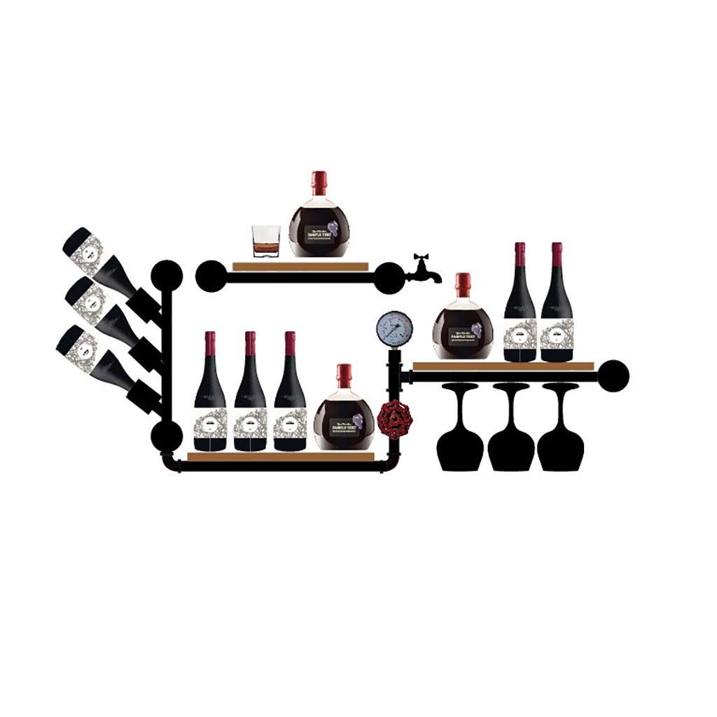 Casier à vin en fer forgé industriel étagère murale premium 120x60cm porte-bouteilles