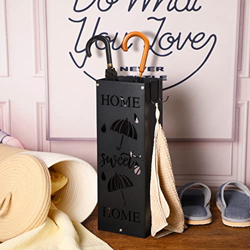 image for Peryiter Metal Umbrella Holder for Entryway Home Sweet Home Square Umb