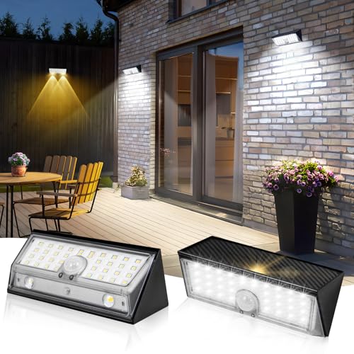 Lampe solaire extérieur détecteur mouvement applique murale 4 modes