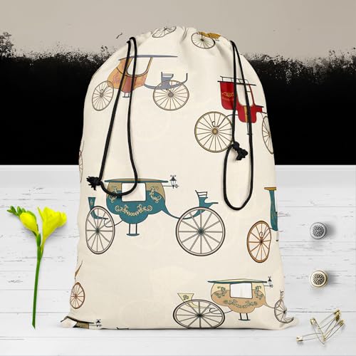 Image of ArtzFolio Antique Carriages | Reusable Sack Bag | Bag for Gym, Storage, Vegetable & Travel