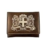 Burke Irish Coat of Arms Rustic Leather Wallet