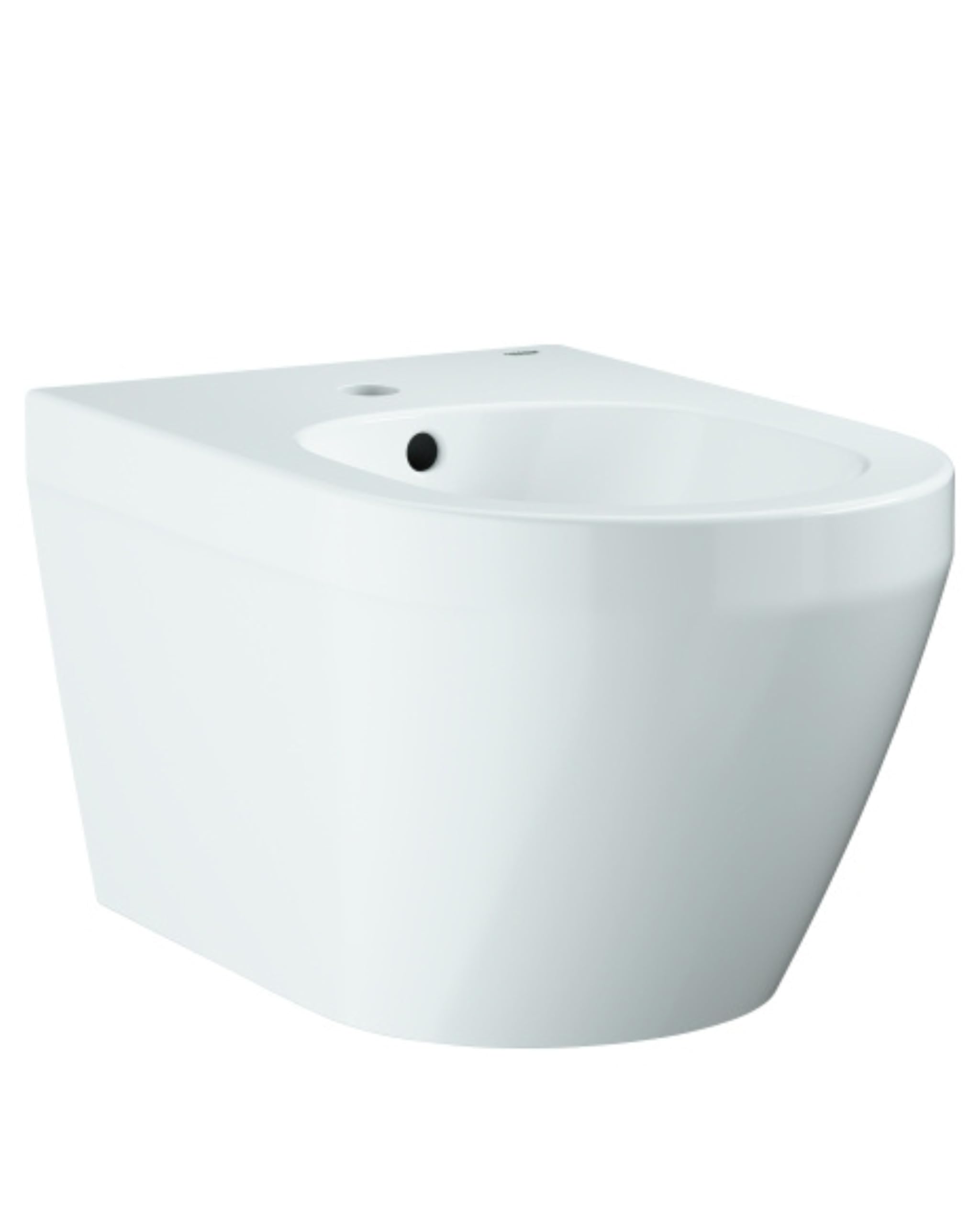 GROHE Euro Keramik 102487 - Bidet da parete in ceramica sanitaria, 1 foro per rubinetto, con troppopieno, bianco alpino, per bagno moderno
