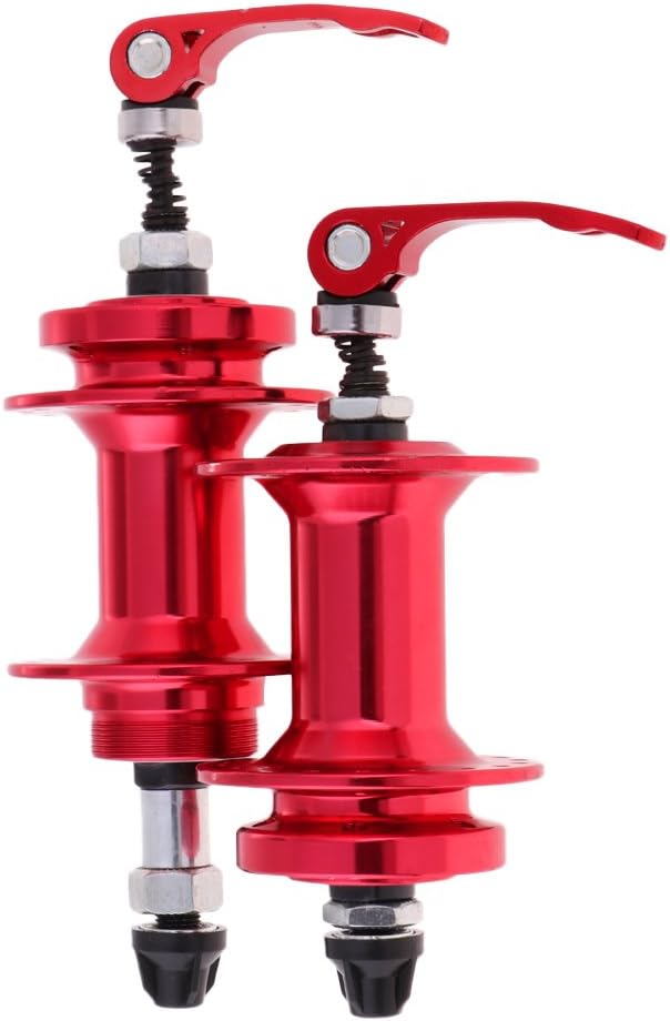 simhoa MTB Bike Front & Rear Hub Disc Brake Hub Set 36Hole W/Quick Release Skewers - Red