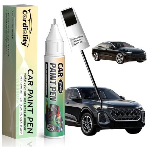Image of LY9T /0E Mythos Black Metallic Touch Up Paint for Audi, Color Accurate Car Paint Scratch Repair Pen, Quick & Easy Fix Automotive Chips and Nicks