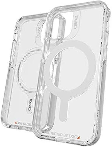 Gear4 ZAGG Crystal Palace - Funda con cierre a presión, protección contra impactos transparente con compatibilidad MagSafe para Apple iPhone 12 Mini