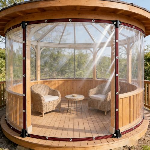 Lona transparente con ojales 3x3.1 m en PVC reforzado impermeable para plantas 2