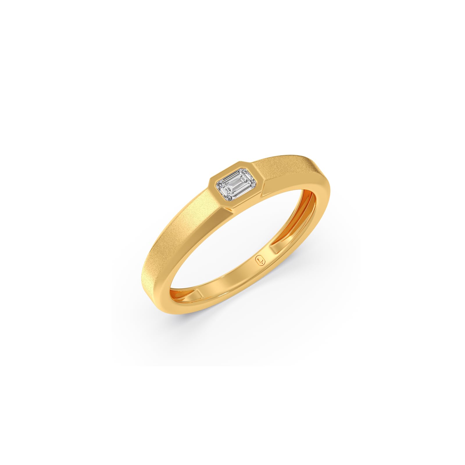 0.194 ct Emerald Shaped Lab Grown Diamond Ring for Men |Yellow Gold| BIS Hallmaked|SGL Certified Stones-picture-25