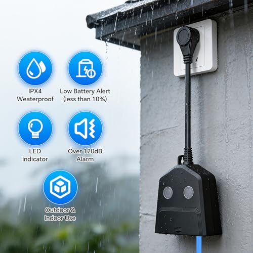 Image of Sump Pump Alarm, High /Low Water Level Alarm with 120dB Alarm, Built-in Backup Battery, IPX4 Waterproof, with 10ft Float Switch for Basement Sump, Water Tank, Septic Tank