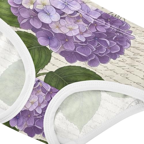 Cotton Girls Underwear Toddlers Purple Hydrangea Flower Leaves Girl Panties Cute Durable Briefs Underpants 2t4