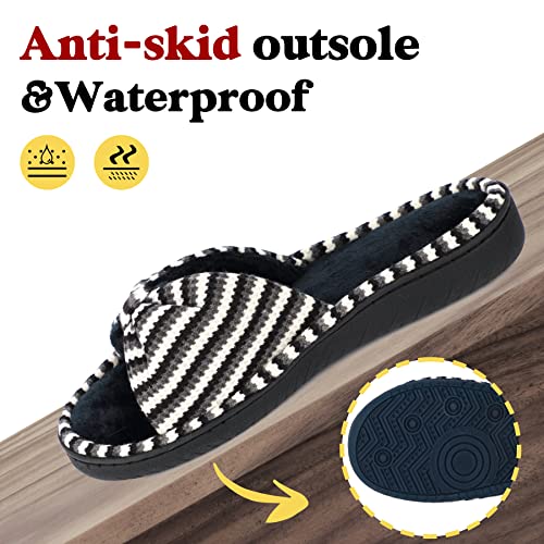 Women Summer Slippers Open Toe Slippers Memory Foam Anti-slip House Shoes Indoor Outdoor Christmas Gifts4