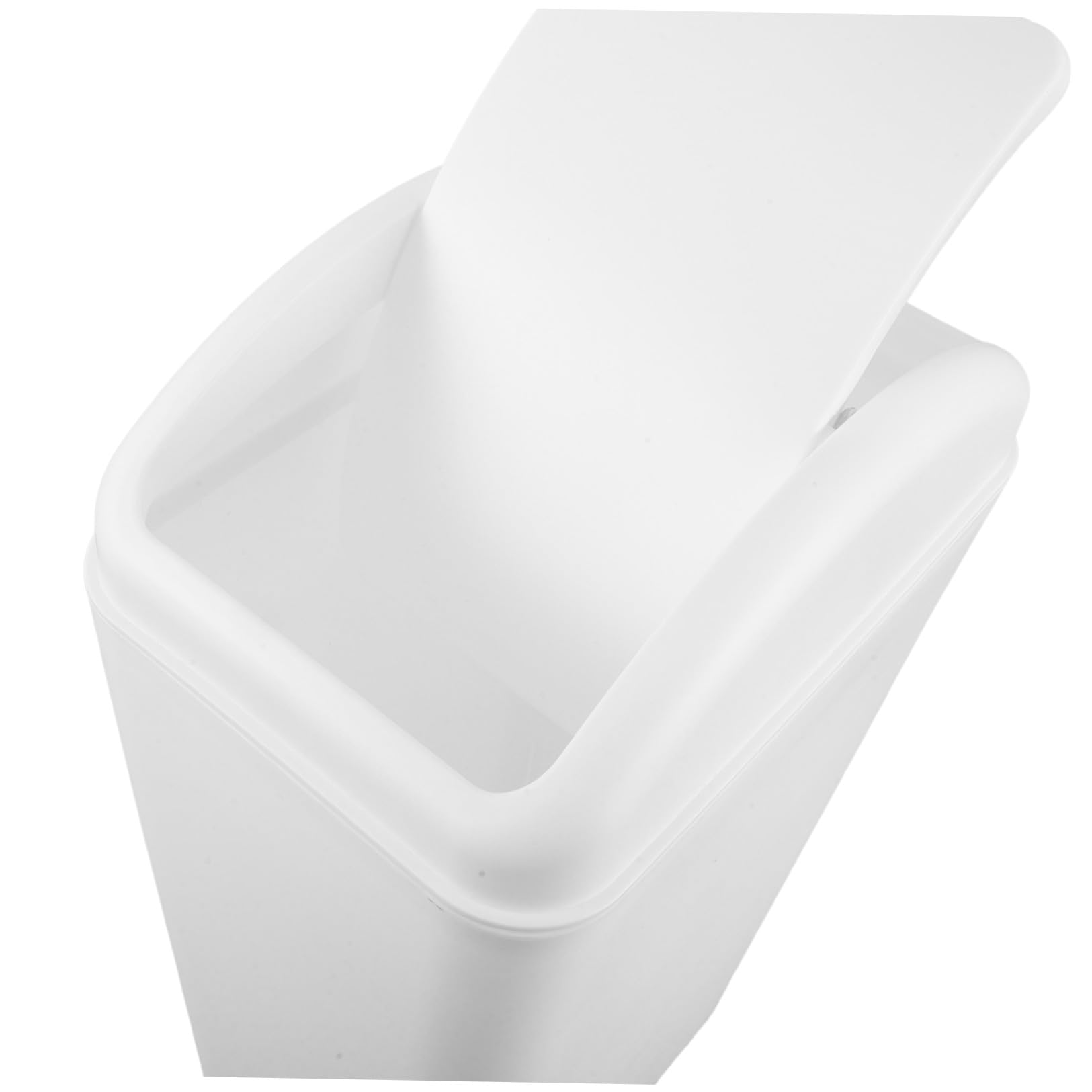 EXCEART Cubo con Gran Capacidad con Tapa Abatible de Basura de Plástico Blanco y Diseño Estrecho y Mecanismo Oscilante que Minimiza Olores para Cocina, Baño y Dormitorio