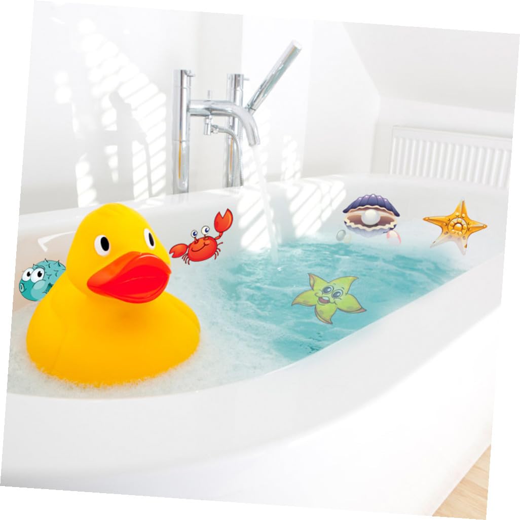 STOBAZA 3piezas Pegatinas Antideslizantes De Cartoon para Bañera y Suelos De Baño Diseño De Animales Marinos Adhesivas y Creativas Seguridad para Superficies Resbaladizas