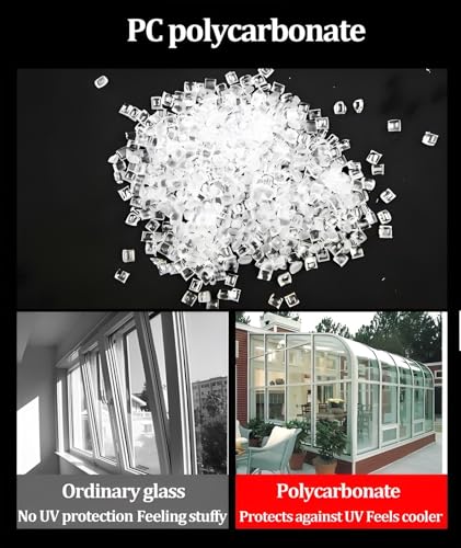 Hojas C para techos de invernadero, paneles de plástico impermeables, láminas de plexiglás de 1 x 1 m para aplicaciones de pared y techo