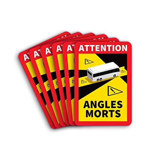 Attention Angles Morts voor bus/caravans, 25 x 17 cm, stickers, waarschuwingsborden, Franse stickers, met uv-bescherming, speciaal voor buiten STROBO - Afbeelding 3