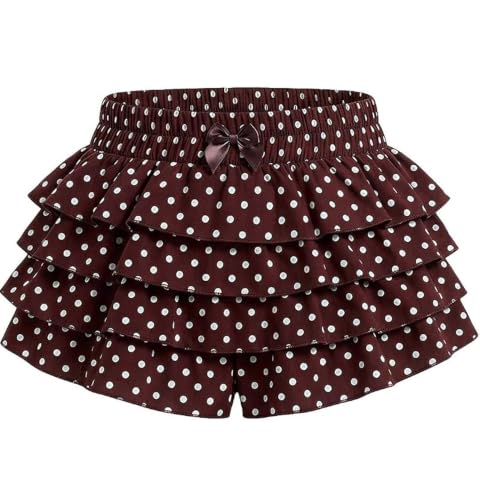Image of Women Layered Gingham Shorts Cute Bloomers Plaid Shorts | Gingham Ruffle Shorts, Polka Dot Mini Bloomer Shorts, Micro Boyshorts, Tiered, Checkered, Lolita Outfits, Going Out