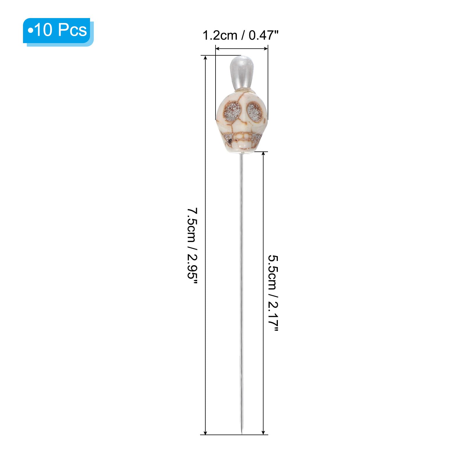 PATIKIL 3" Skull Sewing Pins - Image 2